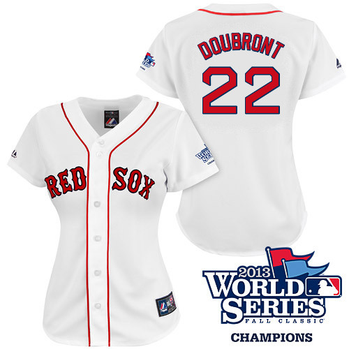 Felix Doubront #22 mlb Jersey-Boston Red Sox Women's Authentic 2013 World Series Champions Home White Baseball Jersey
